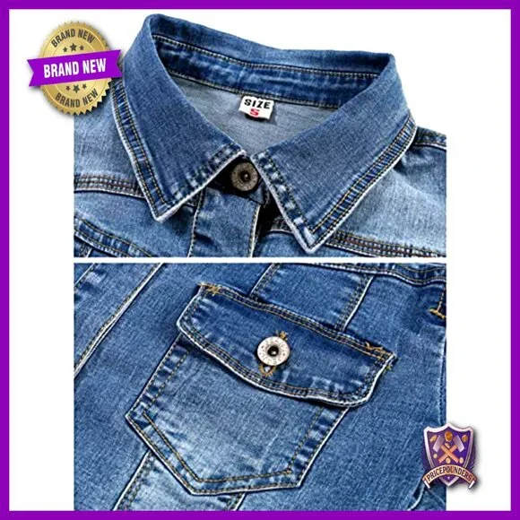 Cropped Denim Trucker Jacket Short Sleeve Summer Casual Y2K Chic